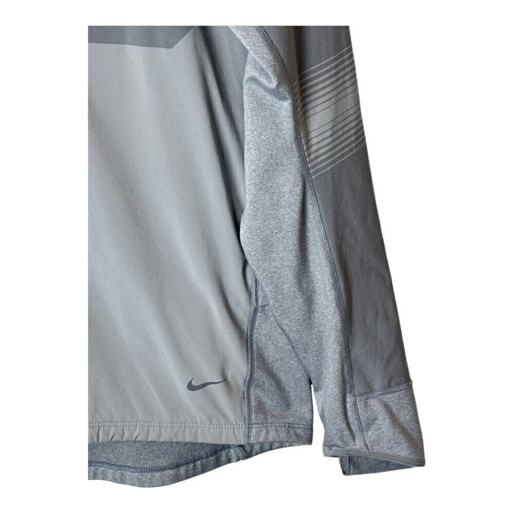 Nike Sweatshirt Men Medium Gray Half Zip Dri‎ Fit Running Flex Vent Pullover - Picture 4 of 12